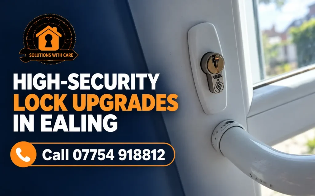 High-security lock upgrade on a uPVC door by KwikFix Locksmiths in Ealing